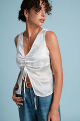 Front Ruched Sleeveless Top